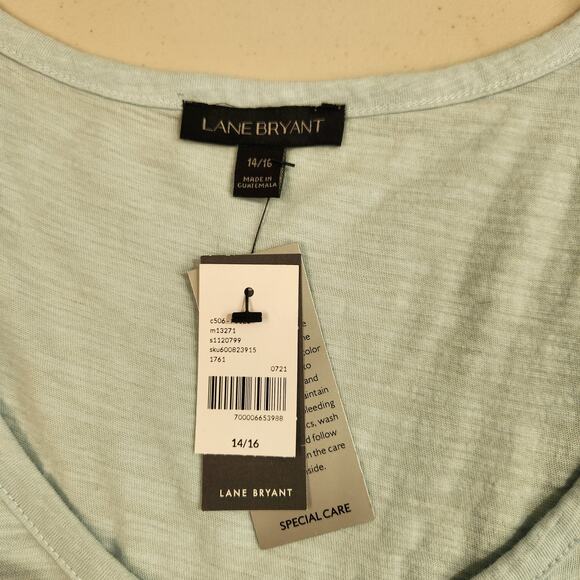 Lane Bryant Blue Dip Dye Sweetheart Tiered Max Swing Tank Size 14/16 NWT - Picture 7 of 11